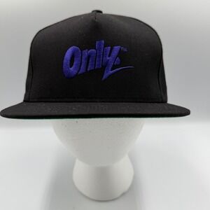 Only NY Snapback Hat Black Purple Logo Made in USA Streetwear‎ Flat Brim Cap